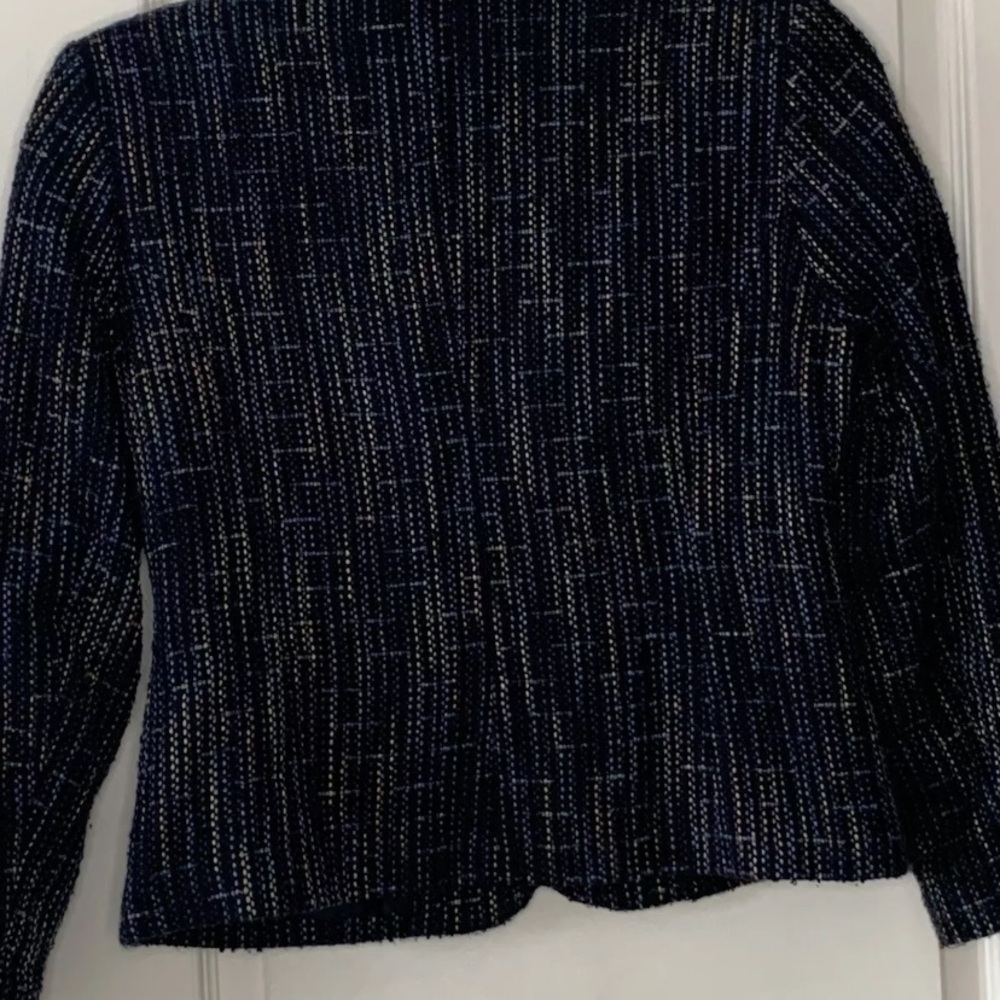 Sag Harbor Petite Womens Size 8P Blue Rainbow Speckled Snap Blazer Jacket - Picture 2 of 9